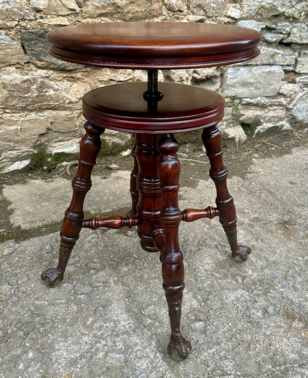 Antique Adjustable Music Stool by Thomas Organ Co View III