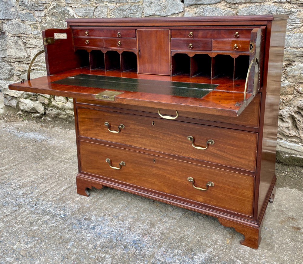 Georgian Mahogany Secrétaire Chest View XIII