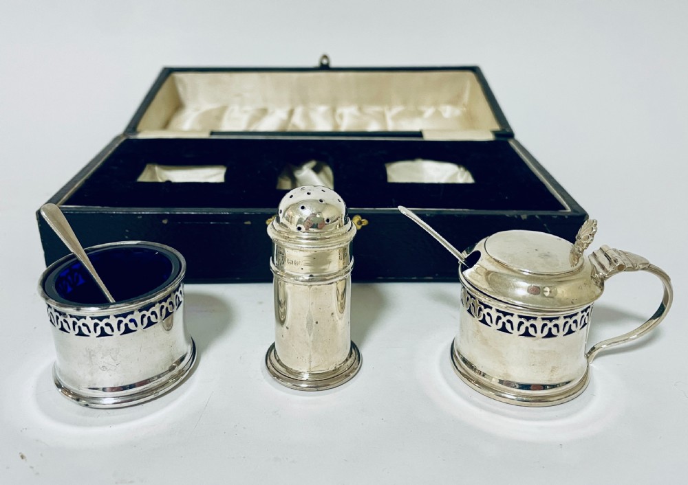Antique Silver Cruet Set View XII
