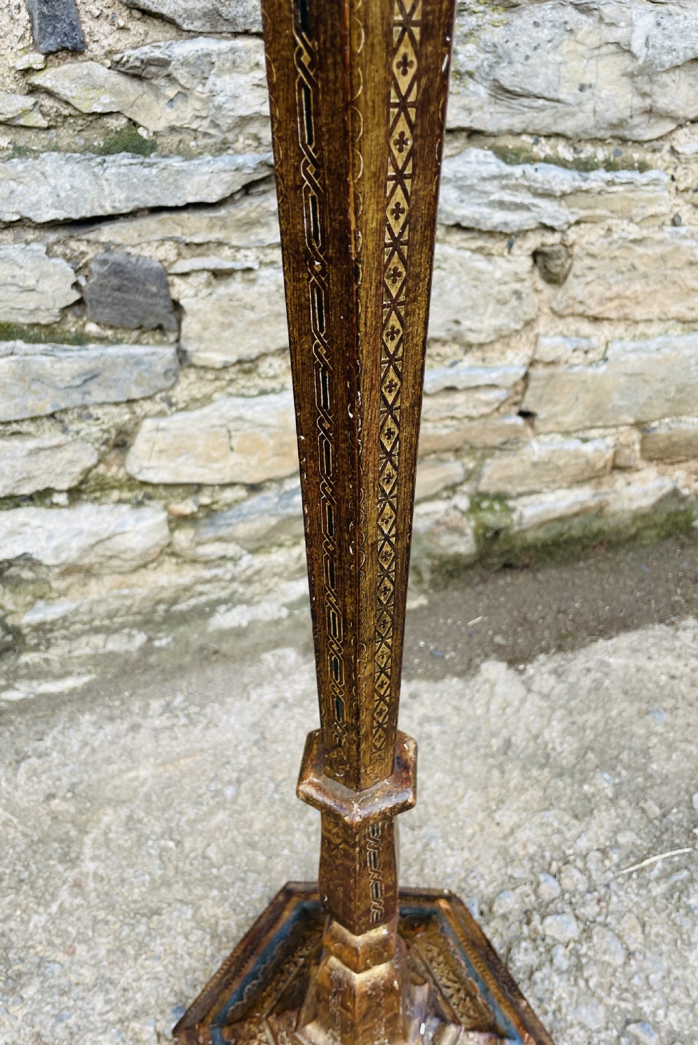 Antique Gilt and Painted Standard Lamp View V