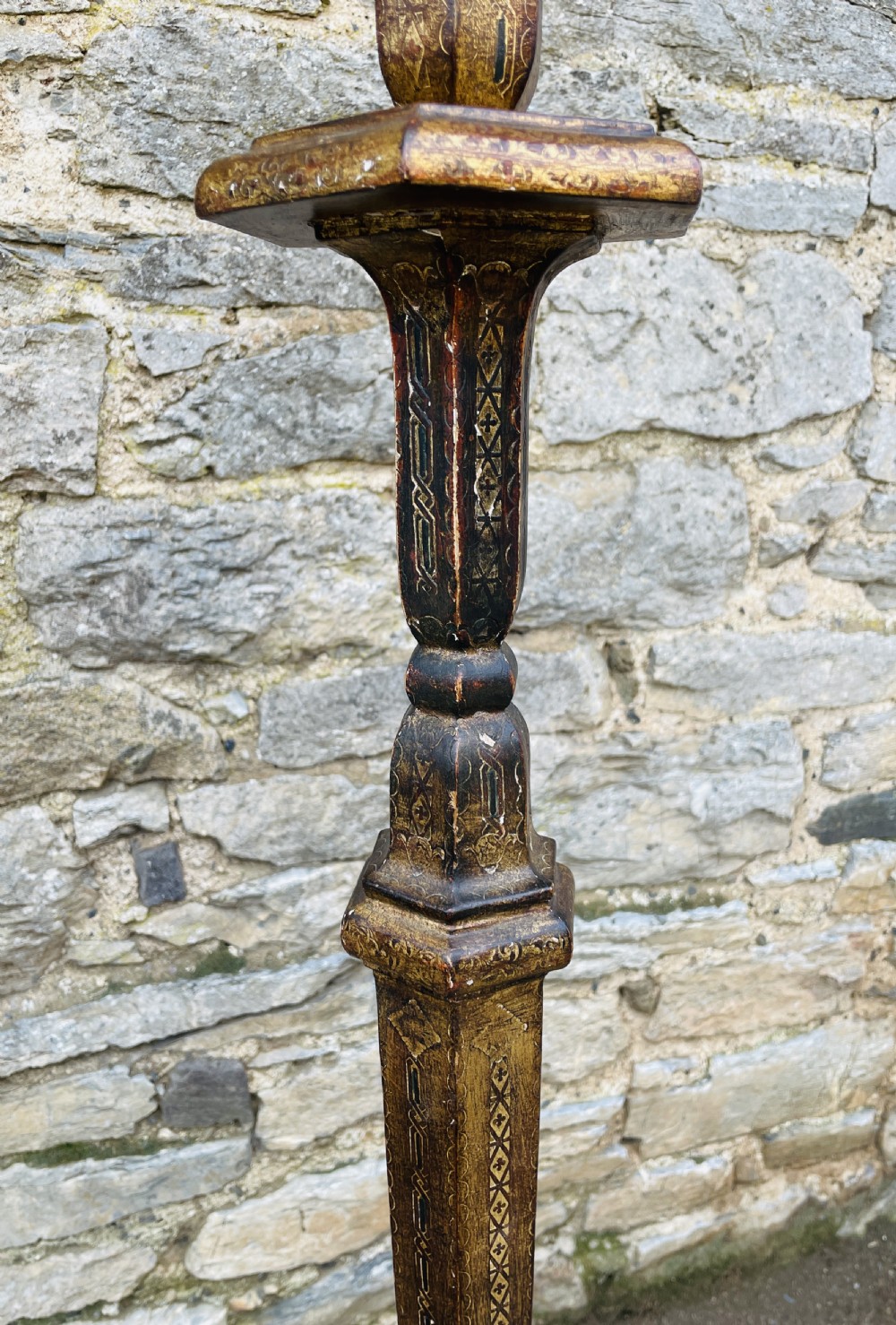 Antique Gilt and Painted Standard Lamp View VI