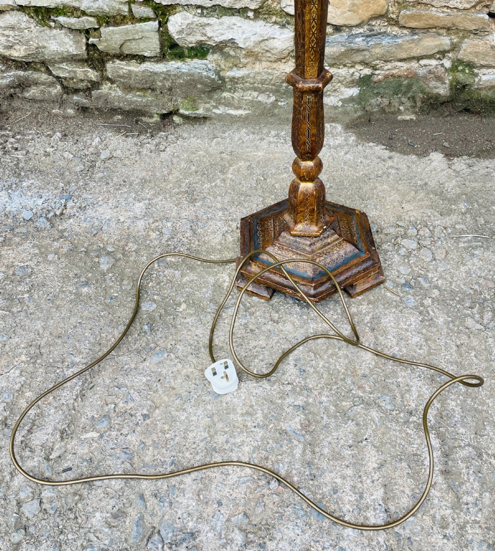 Antique Gilt and Painted Standard Lamp View XII