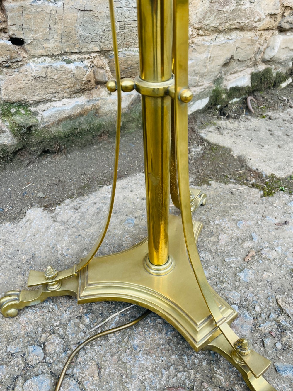 Antique Telescopic Brass Standard Lamp View VI
