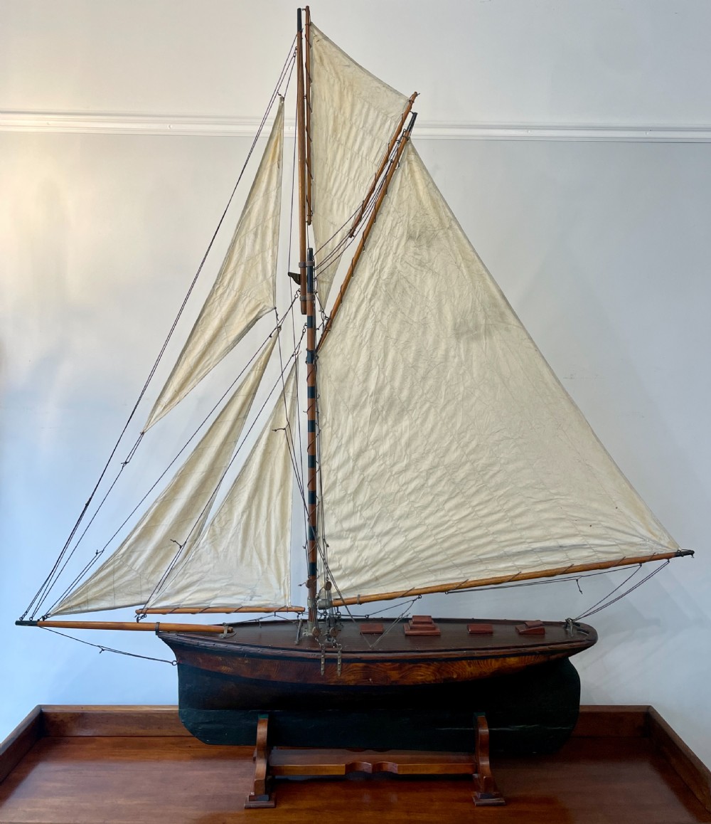 Large Antique Pond Yacht