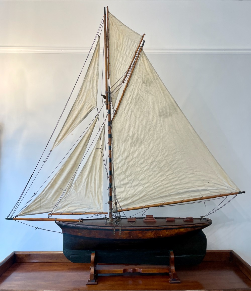 Large Antique Pond Yacht View II