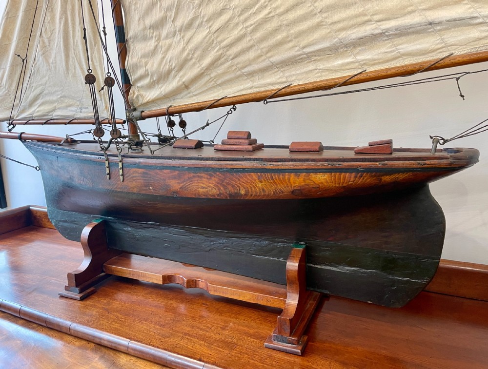 Large Antique Pond Yacht View III