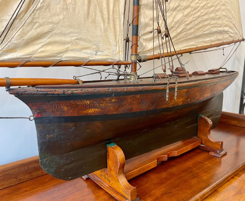 Large Antique Pond Yacht View IV