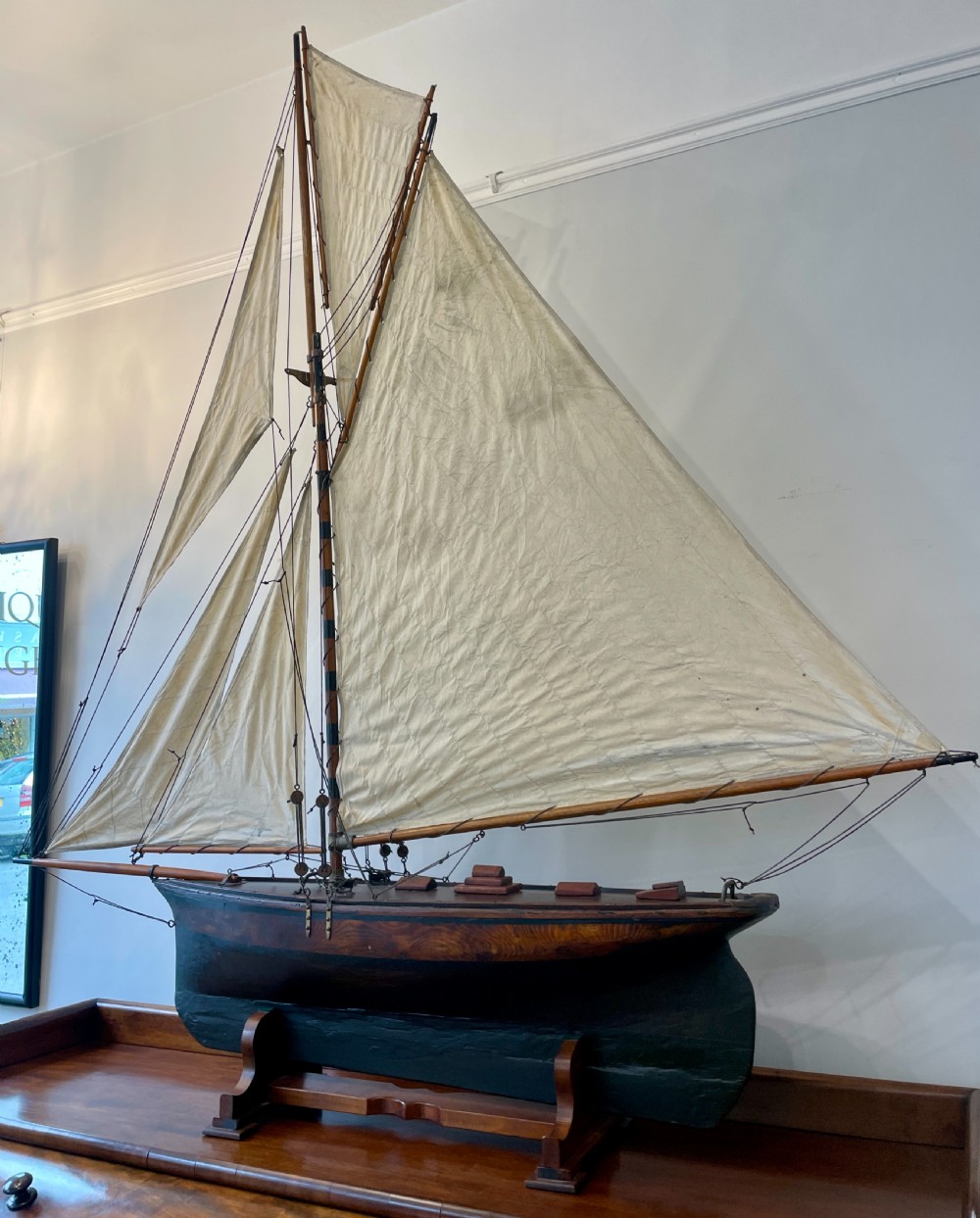 Large Antique Pond Yacht View V
