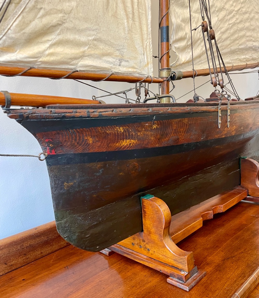 Large Antique Pond Yacht View VII