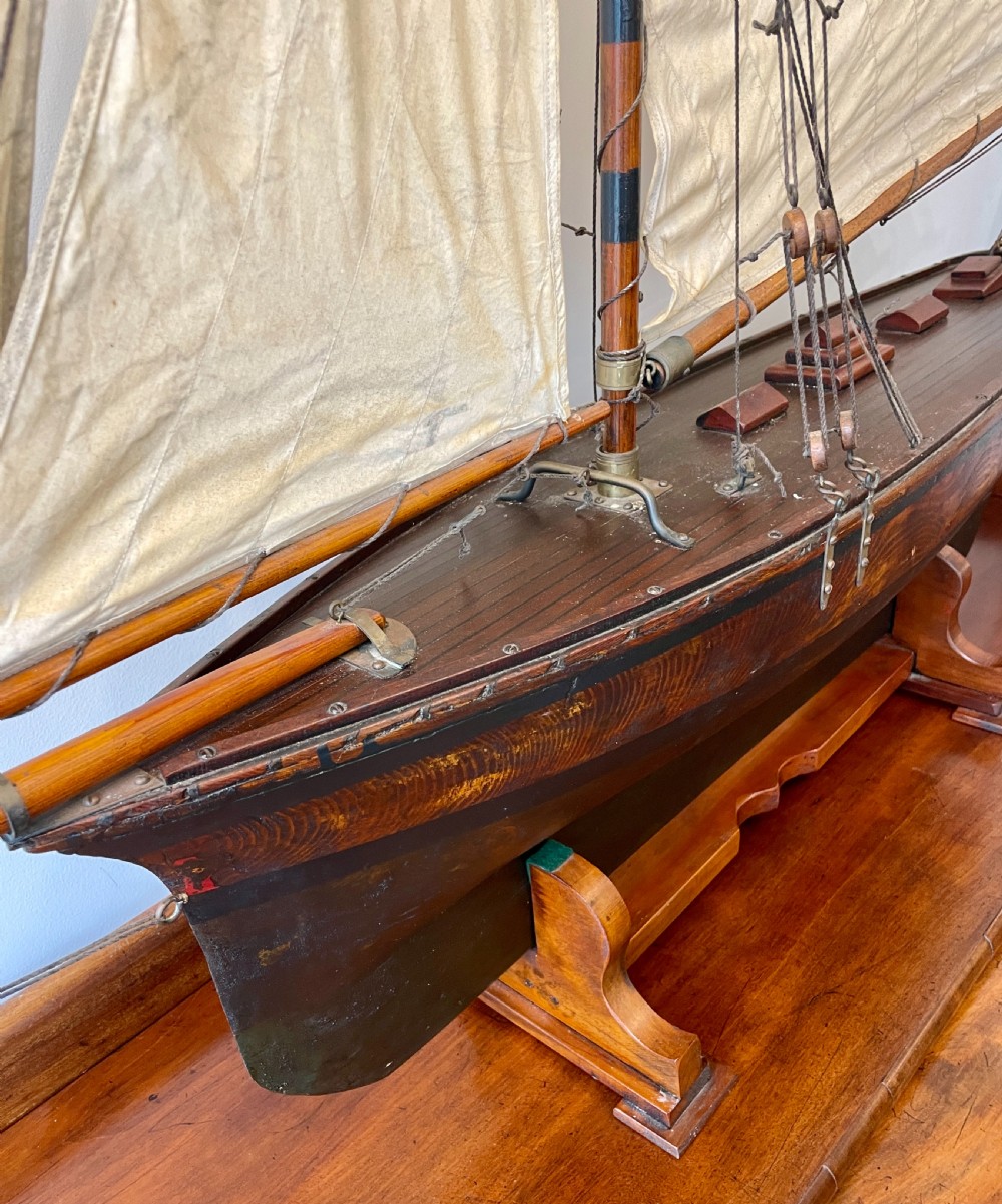 Large Antique Pond Yacht View VIII
