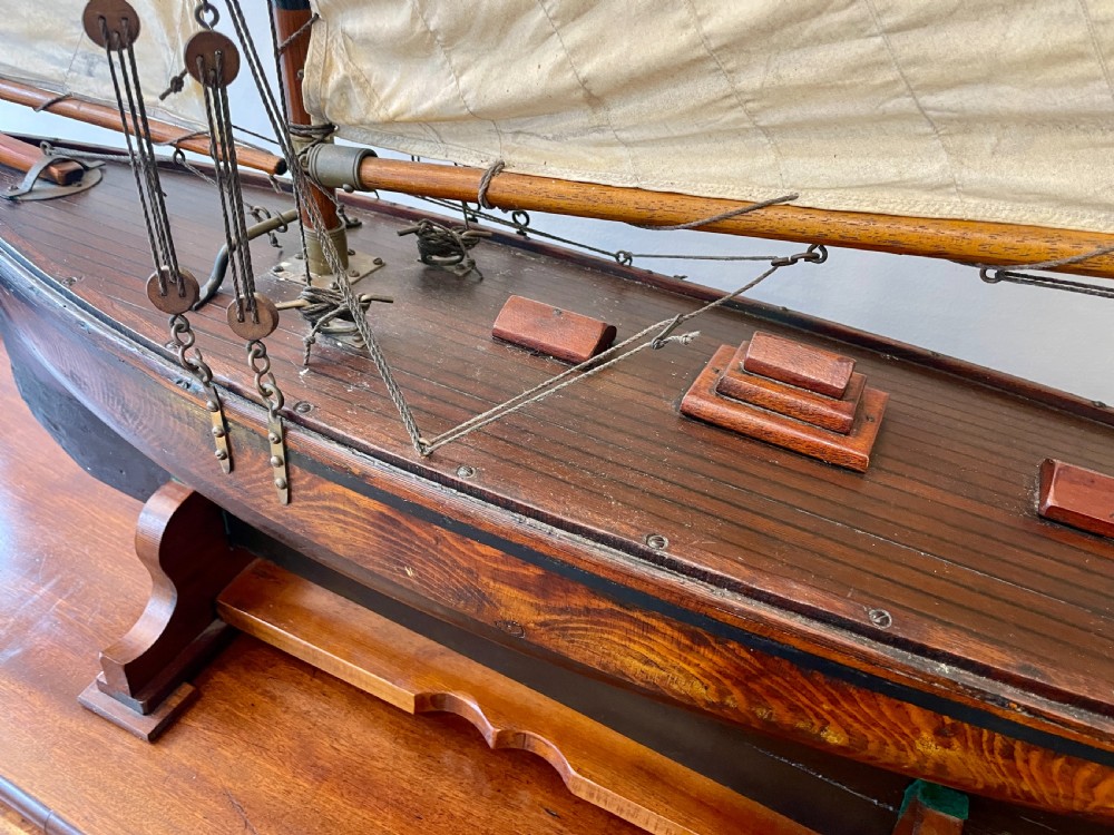 Large Antique Pond Yacht View X