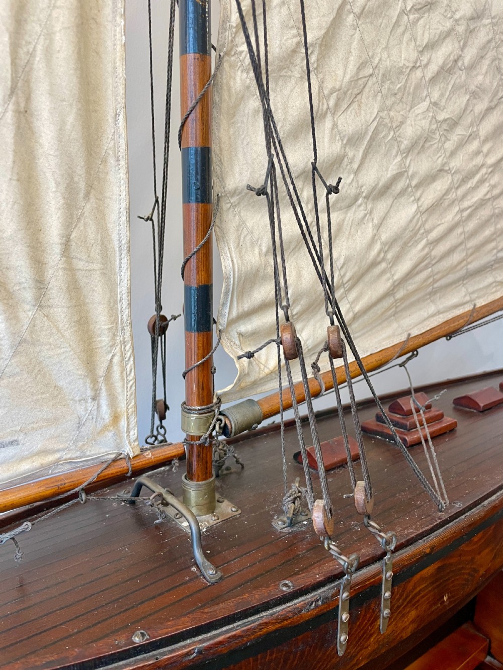 Large Antique Pond Yacht View XII