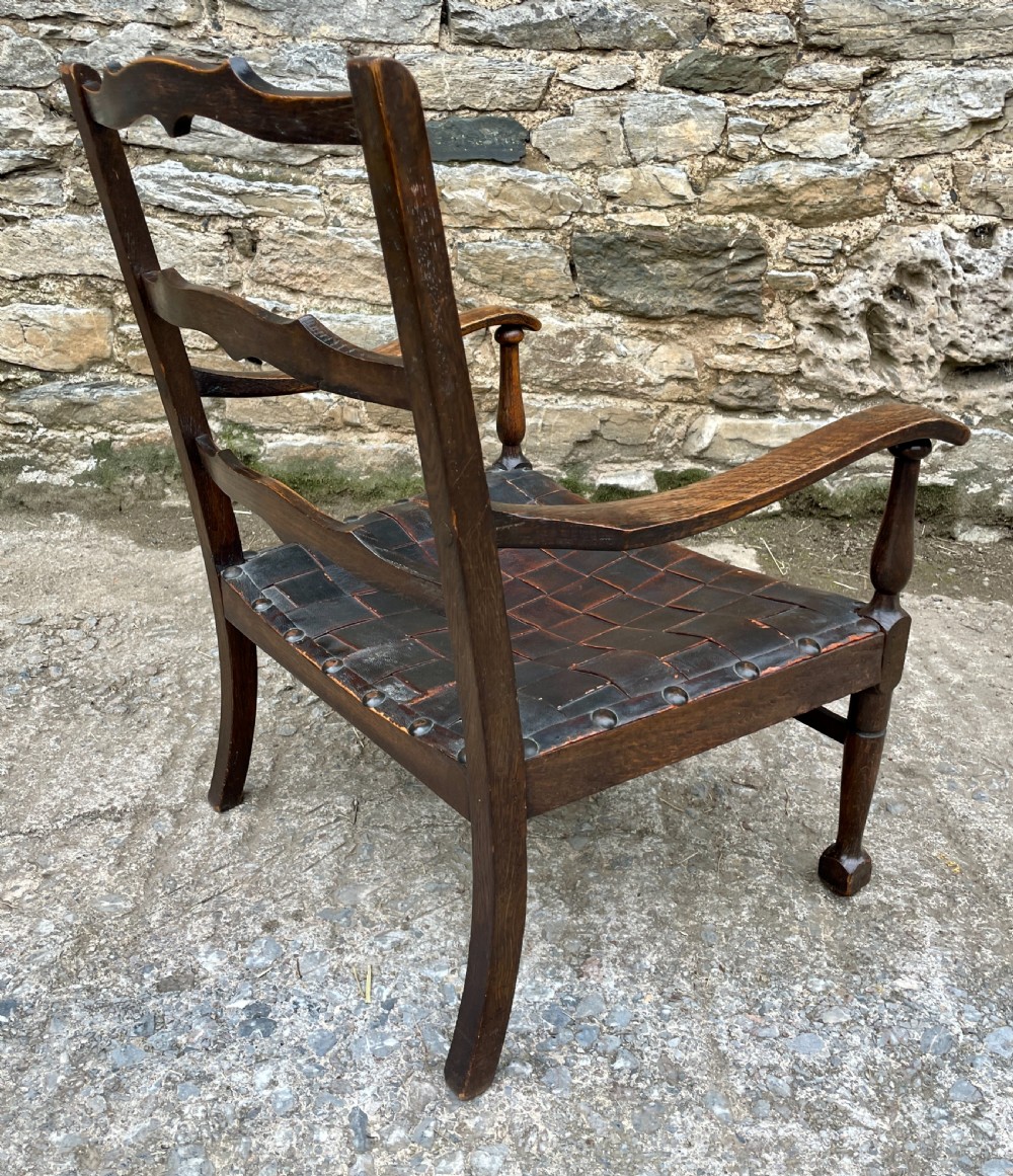 Small Arts and Crafts Oak Chair View IX