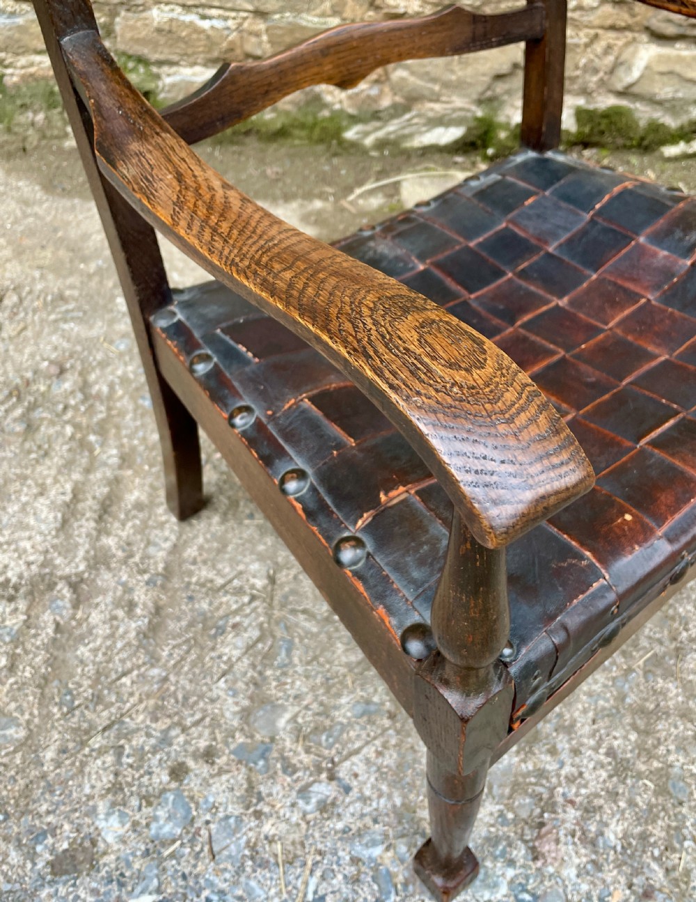 Small Arts and Crafts Oak Chair View X