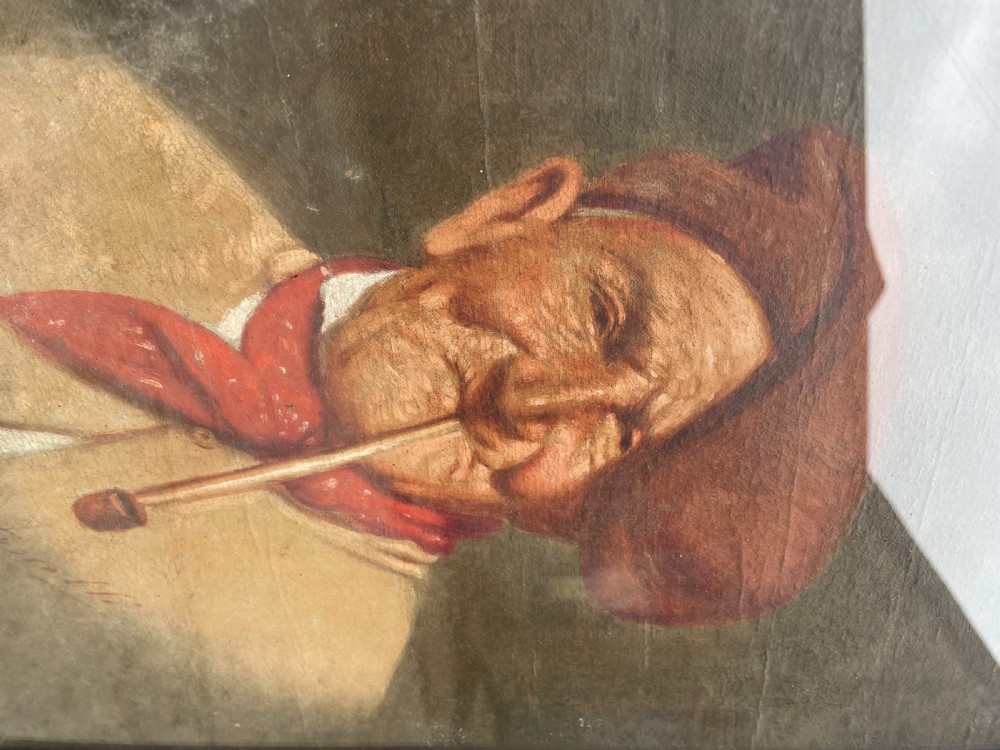 Old Man with Pipe Oil on Board by Arturo Petrocelli View III