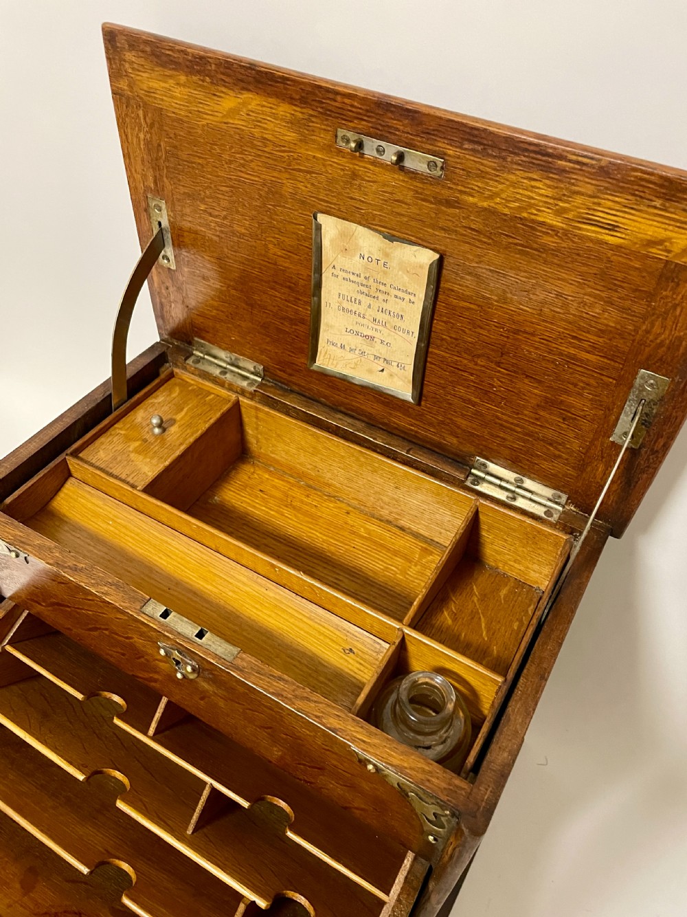 Edwardian Oak Stationery Cabinet View XIII