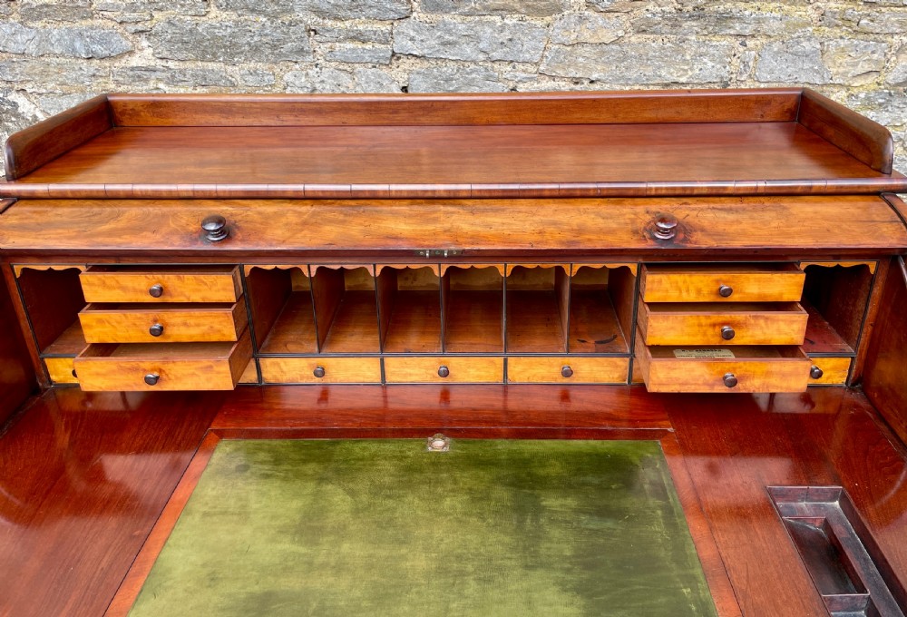 Victorian Mahogany Cylinder Roll Top Desk View XI