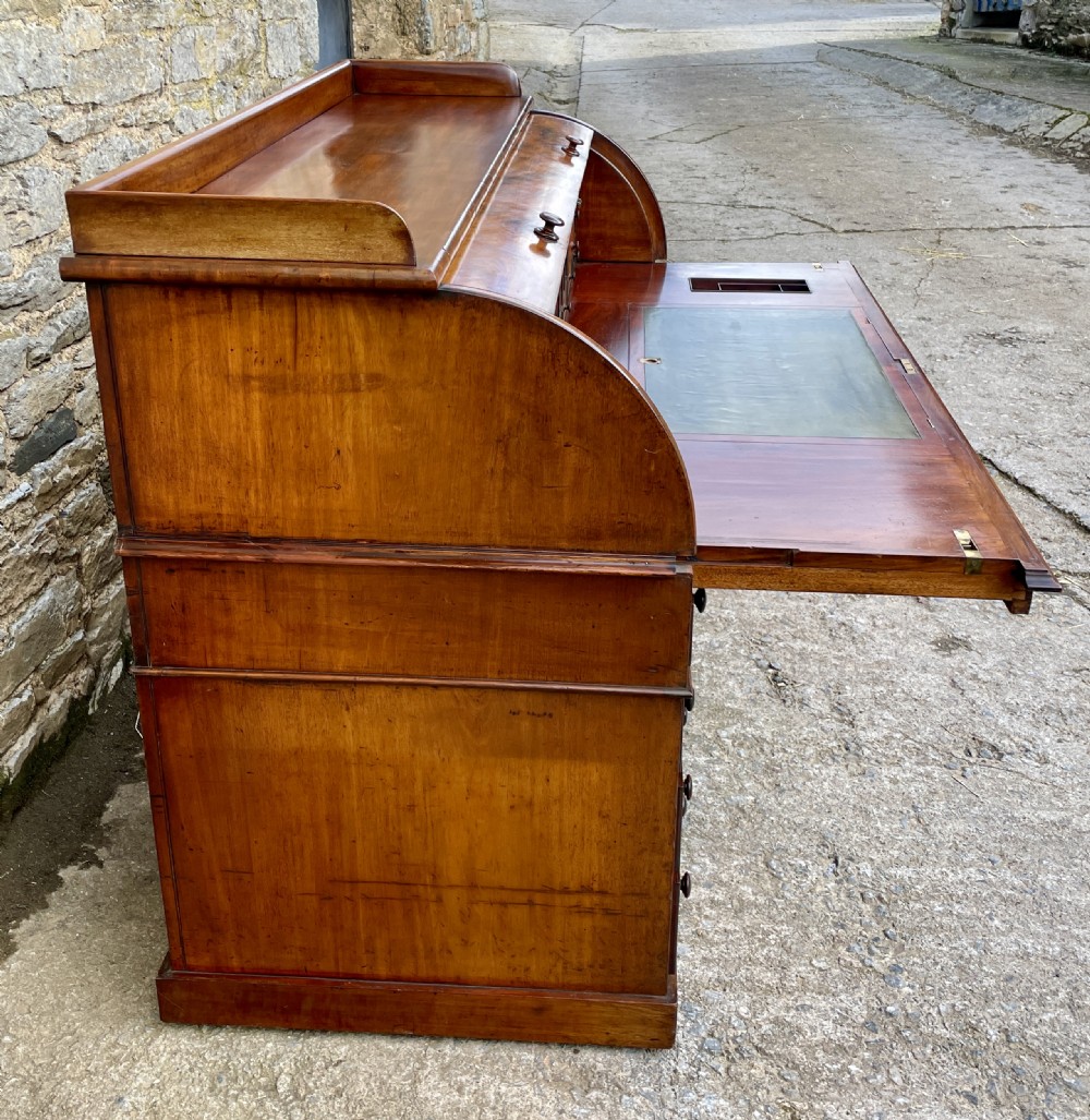 Victorian Mahogany Cylinder Roll Top Desk View XXV