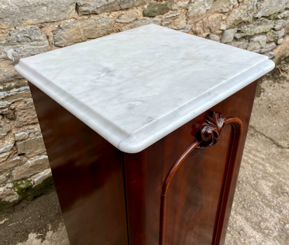 Victorian Mahogany Pot Cupboard with Marble Top View IV