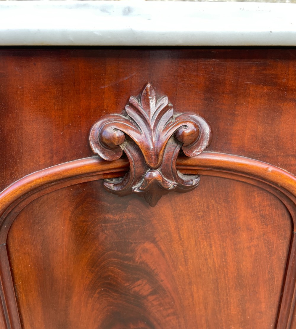 Victorian Mahogany Pot Cupboard with Marble Top View V