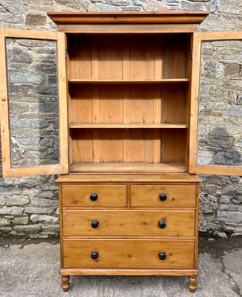 Victorian Pine Glazed Dresser View XIV