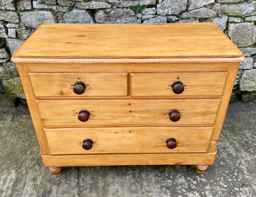 Antique Stripped Pine Chest of Drawers