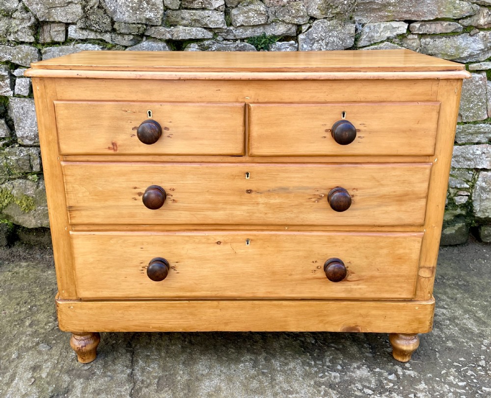 Antique Stripped Pine Chest of Drawers View II