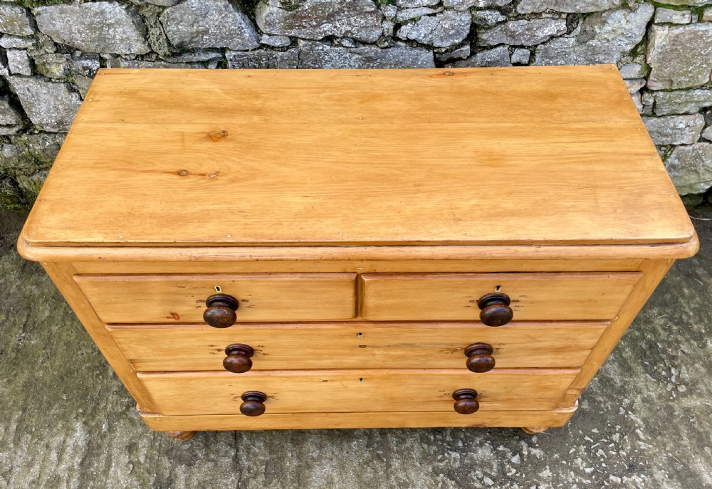 Antique Stripped Pine Chest of Drawers View III