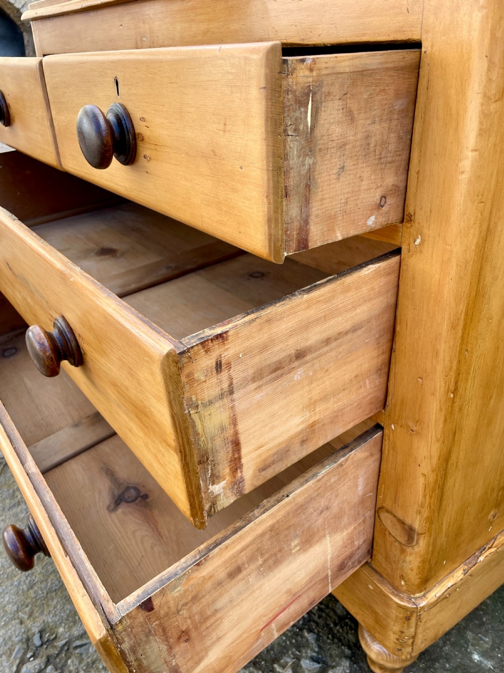 Antique Stripped Pine Chest of Drawers View XIII