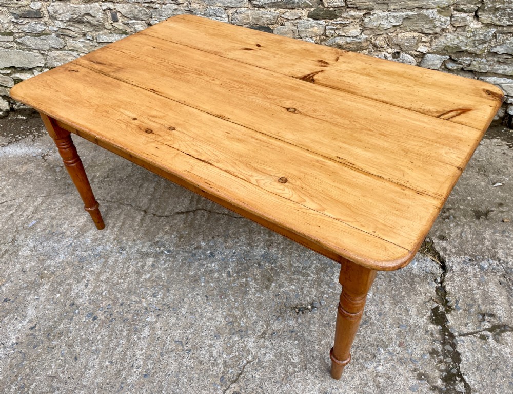 Large Victorian Pine Farmhouse Table View X