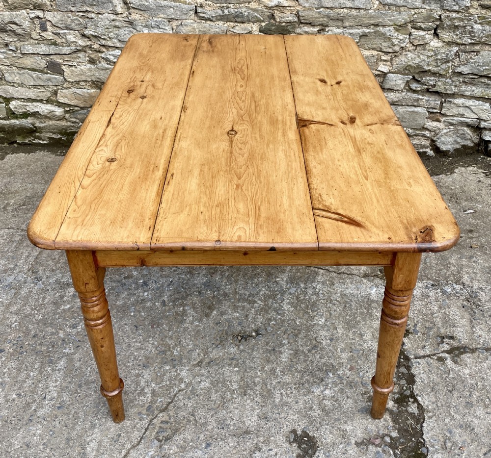 Large Victorian Pine Farmhouse Table View XI