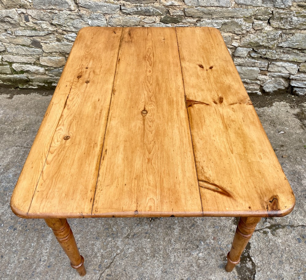 Large Victorian Pine Farmhouse Table View XIV