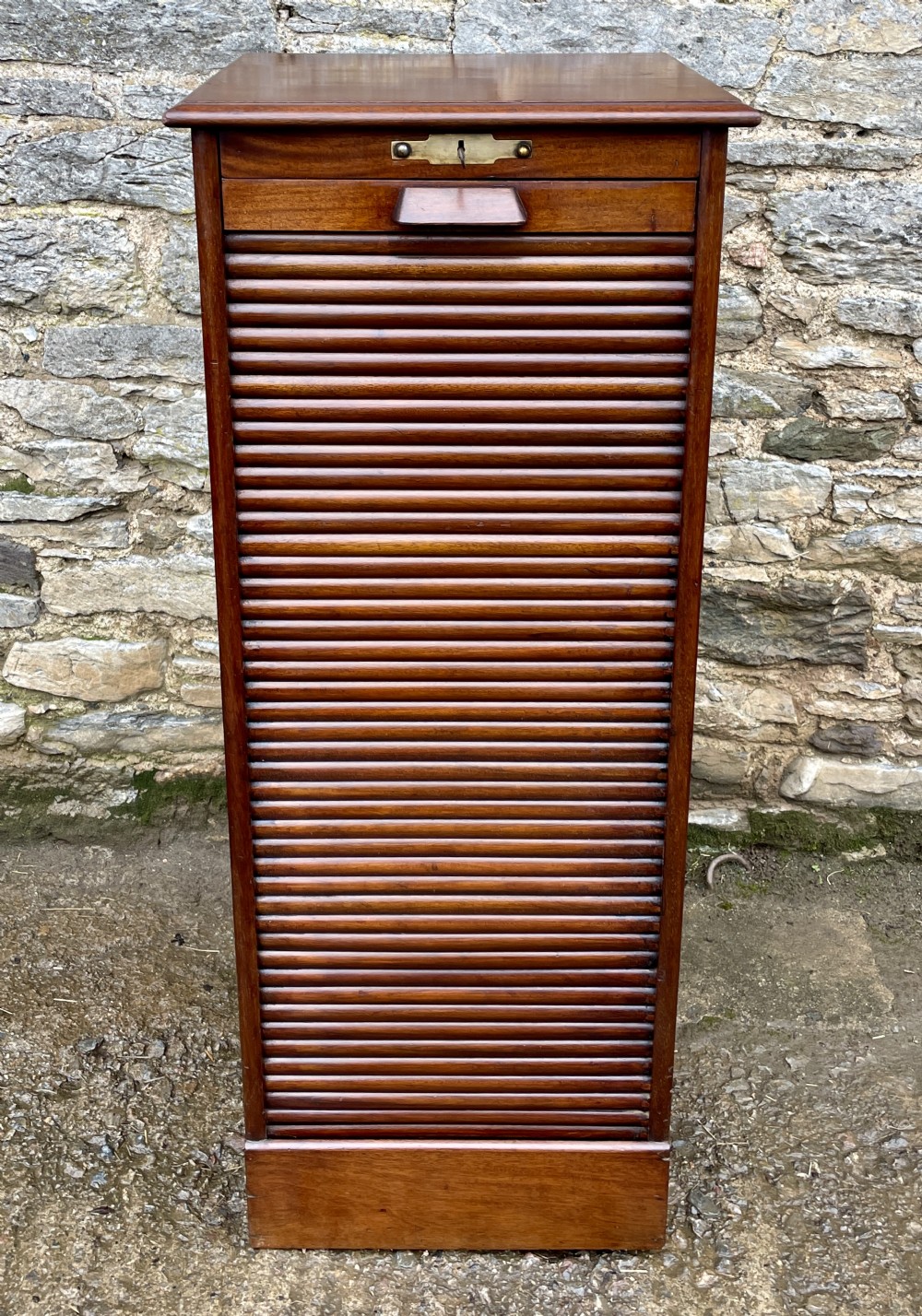 Antique Mahogany Tambour Filing Cabinet