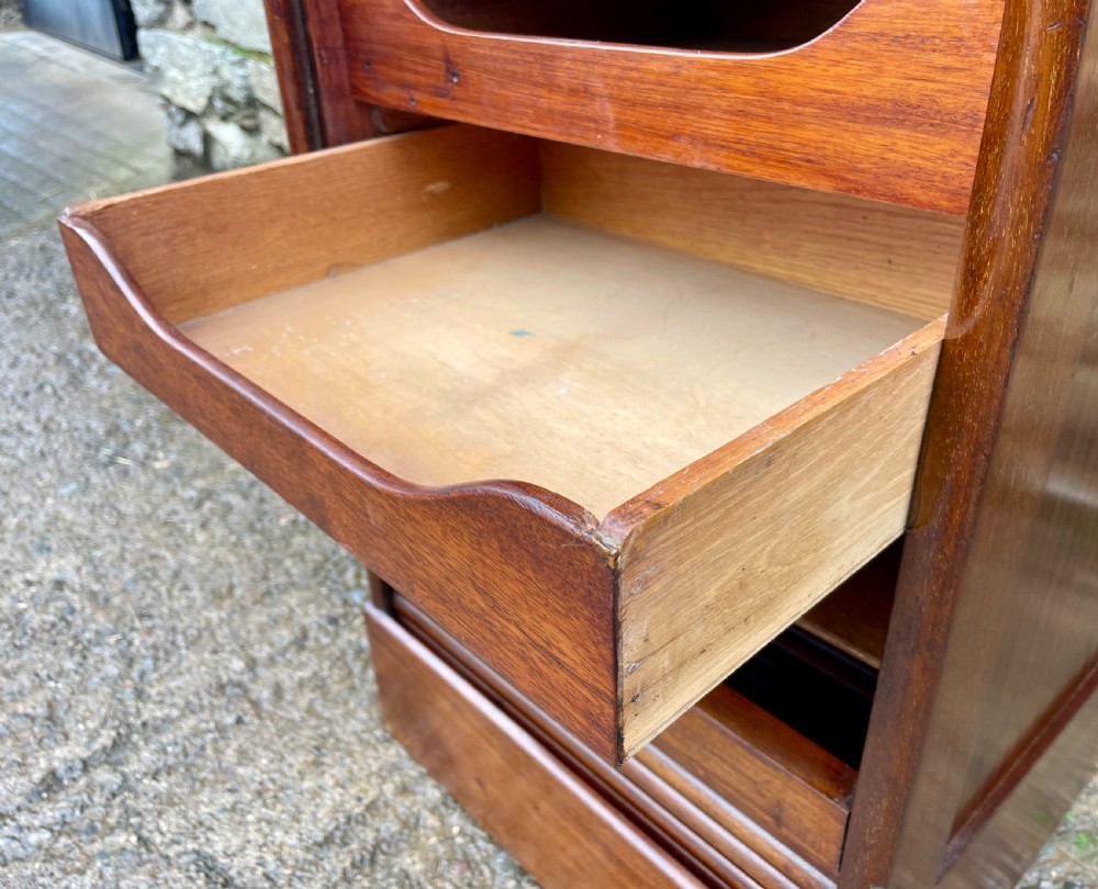 Antique Mahogany Tambour Filing Cabinet View VII