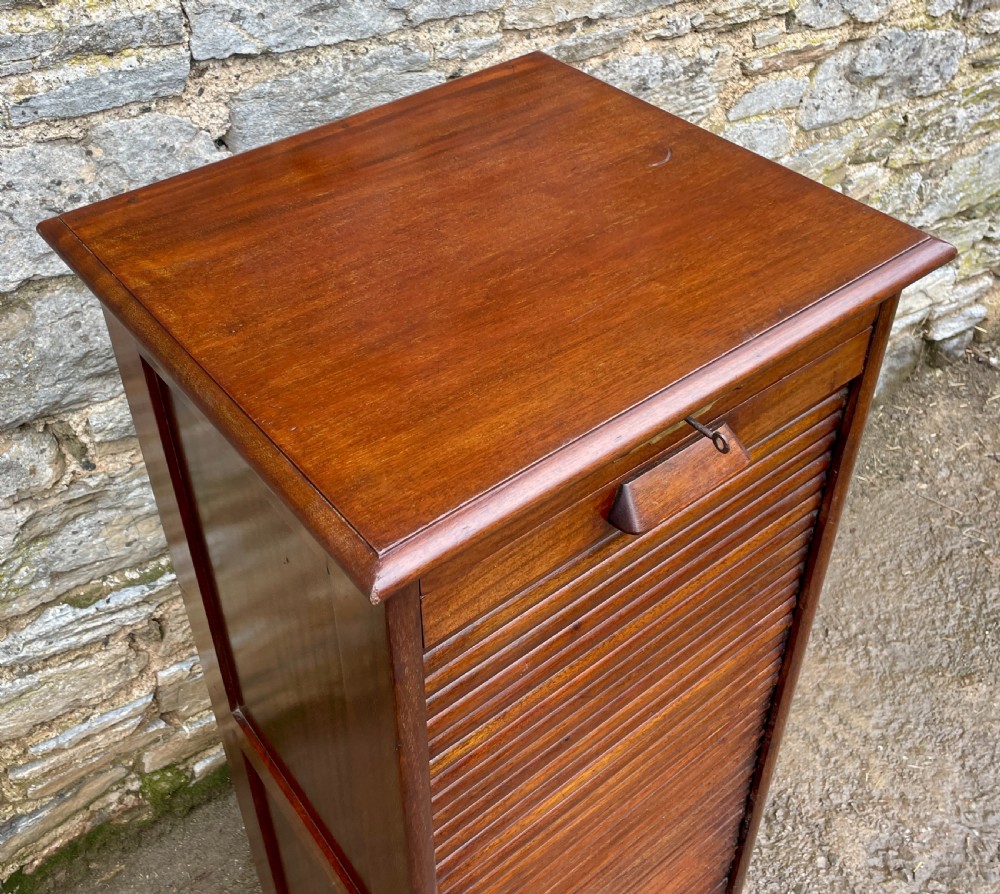 Antique Mahogany Tambour Filing Cabinet View XII