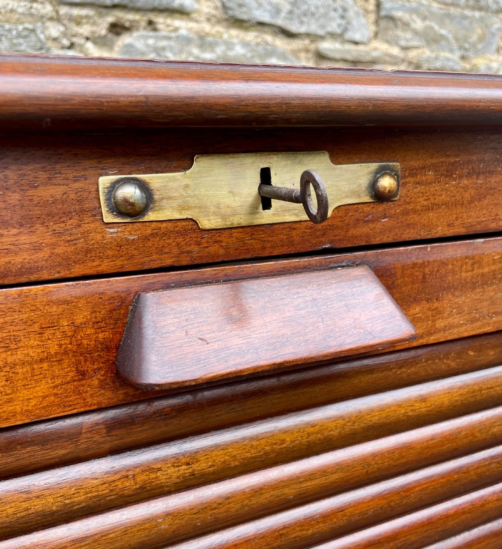 Antique Mahogany Tambour Filing Cabinet View XVI