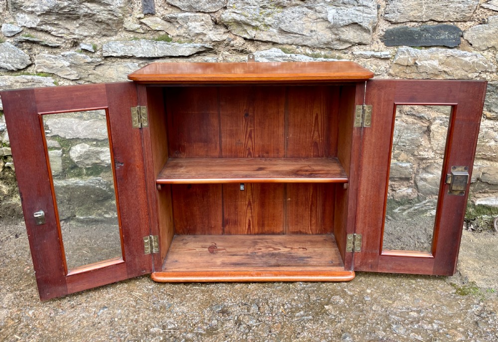 Antique Mahogany Glazed Wall Cupboard View XIII