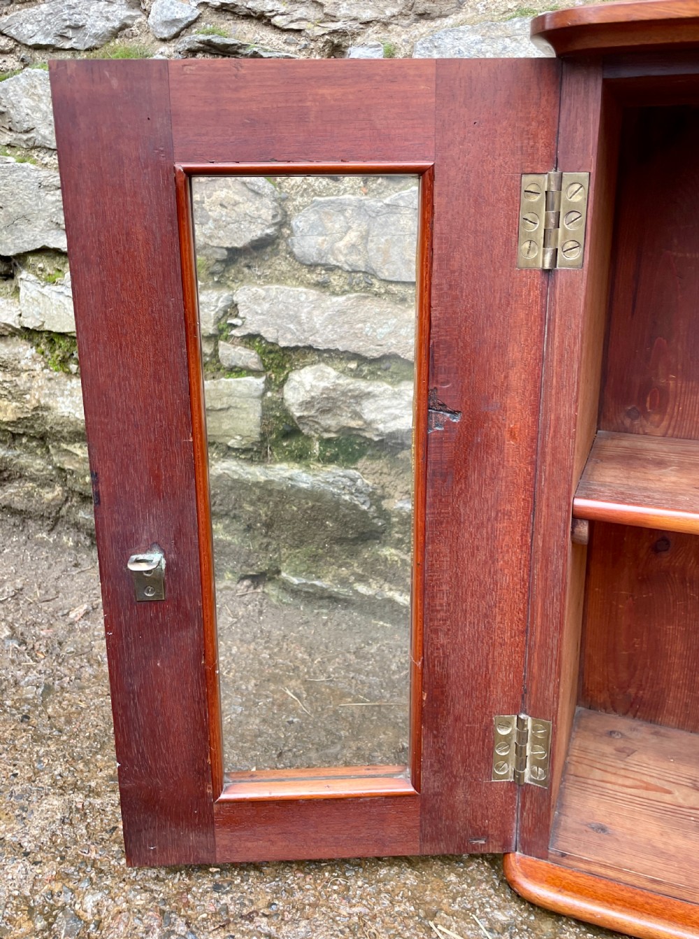 Antique Mahogany Glazed Wall Cupboard View XV