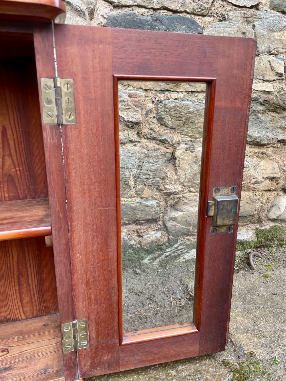 Antique Mahogany Glazed Wall Cupboard View XVI
