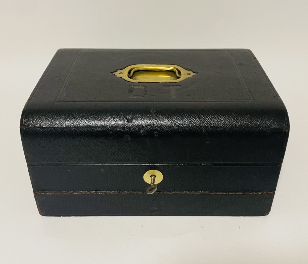 Antique Leather Writing Box by Finnigans View V