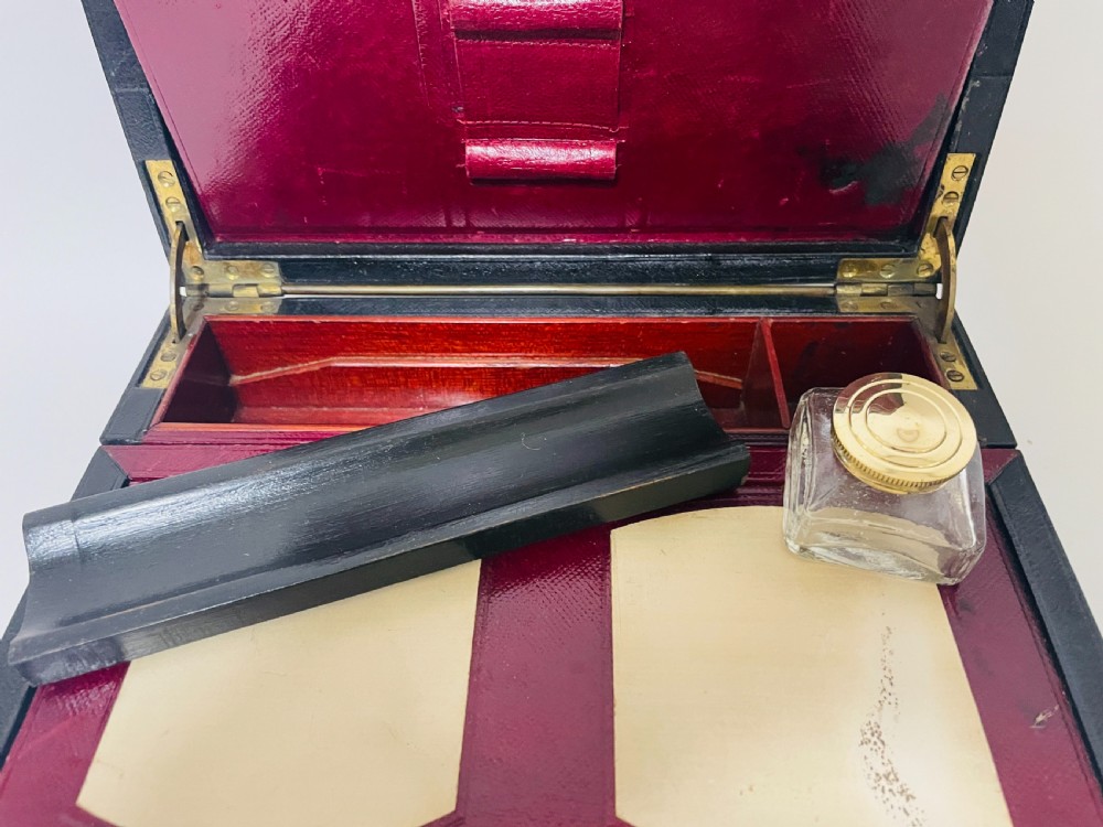 Antique Leather Writing Box by Finnigans View XIII