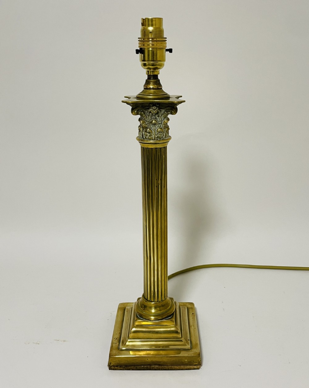 Antique Brass Corinthian Column Table Lamp