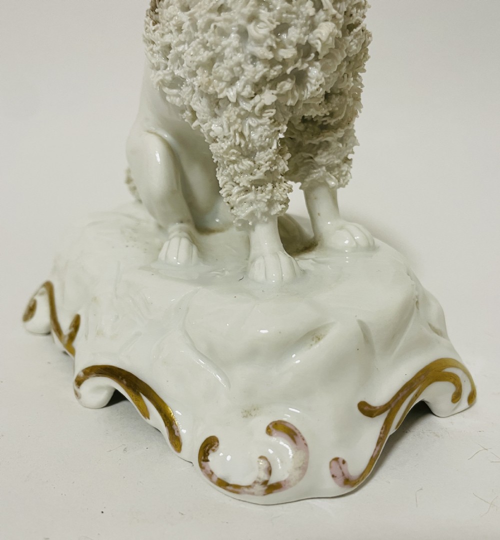 Antique Staffordshire Seated Poodle View VII