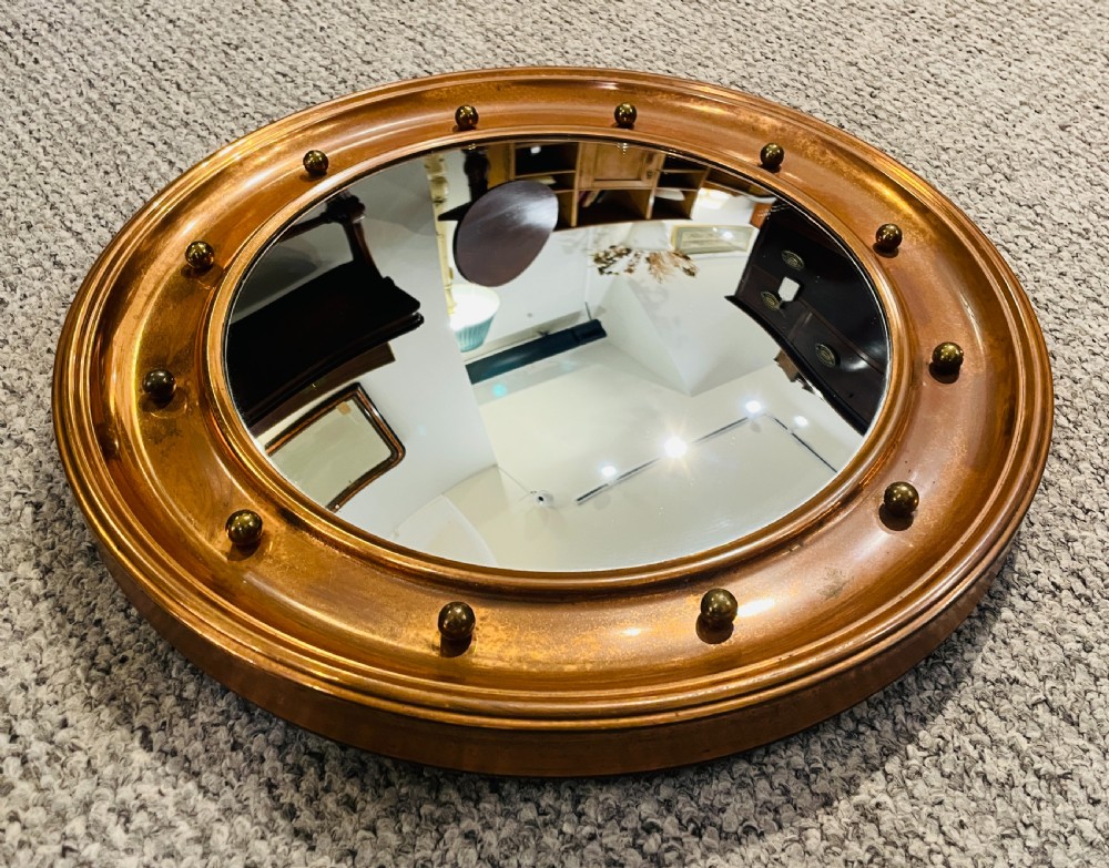 Antique Copper Convex Mirror View V