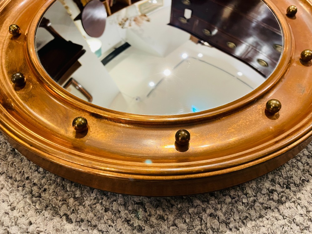 Antique Copper Convex Mirror View VI