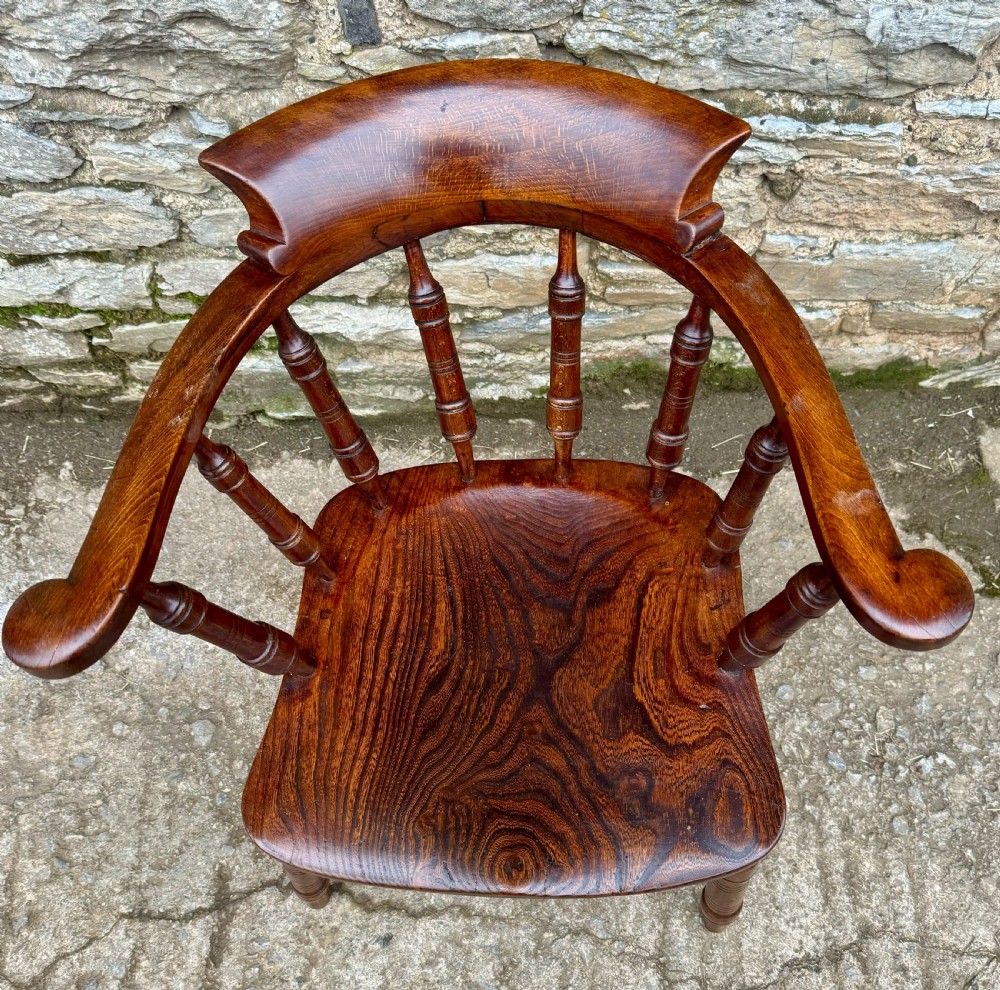 Antique Elm Captains Chair View V