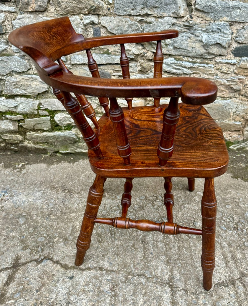 Antique Elm Captains Chair View VI