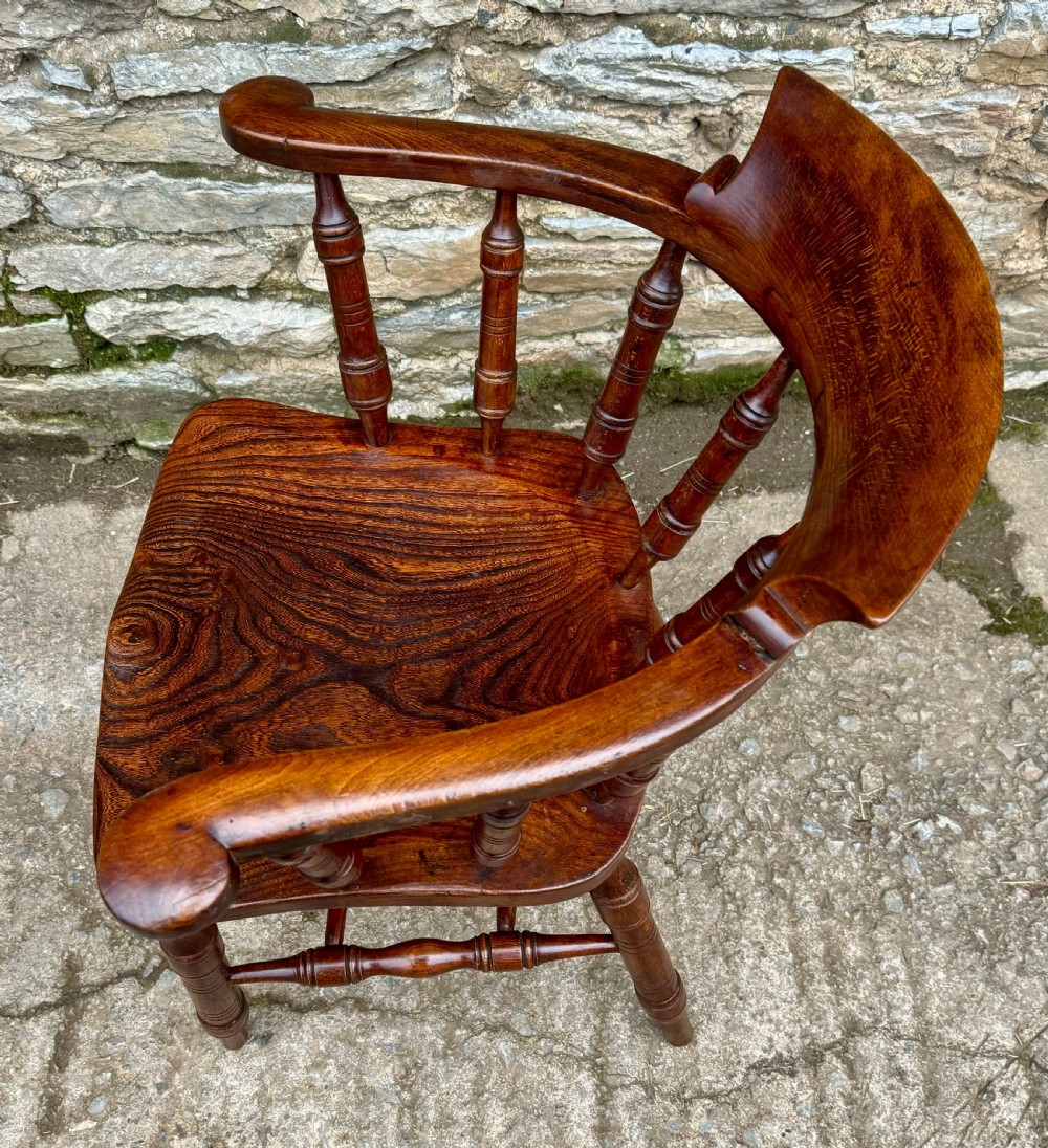 Antique Elm Captains Chair View XI