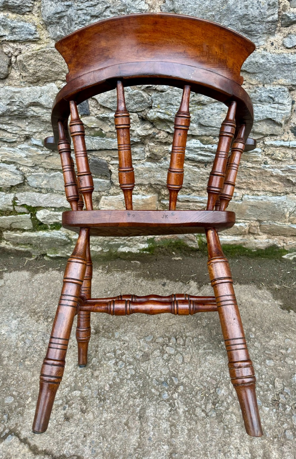 Antique Elm Captains Chair View XII