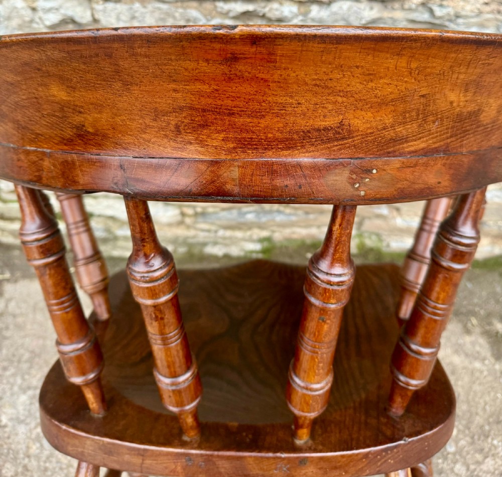 Antique Elm Captains Chair View XIV